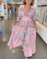 NETTIE | ELEGANT V-NECK MAXI DRESS