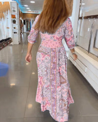 NETTIE | ELEGANT V-NECK MAXI DRESS