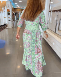 NETTIE | ELEGANT V-NECK MAXI DRESS