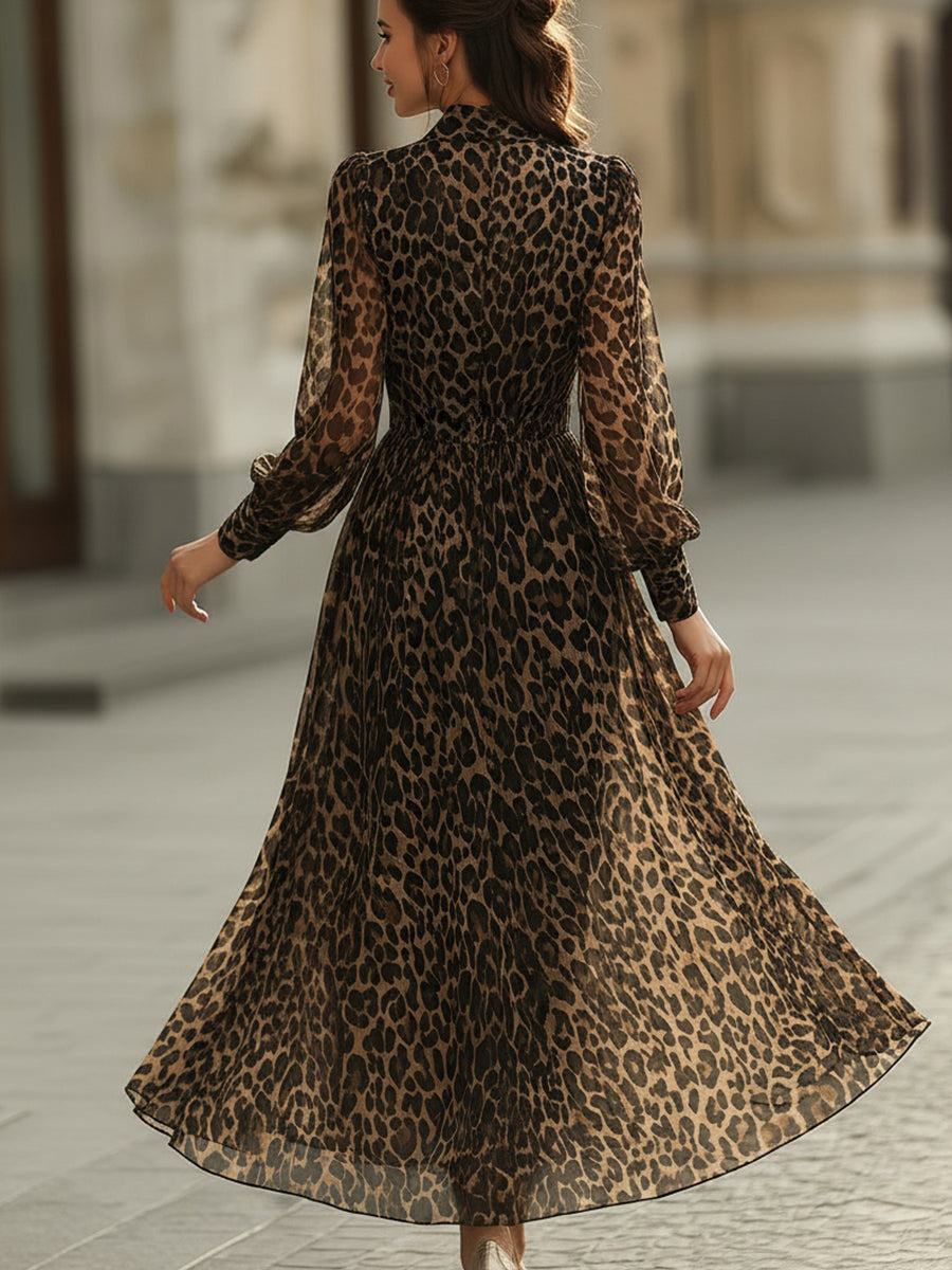 BEATRICE | LEOPARD PRINT MIDI WRAP DRESS