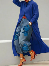 TAMSIN | SHIRT DRESS AND FLORAL JEANS SET