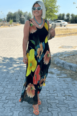 STELLA | FLORAL SILK CHIFFON MAXI DRESS