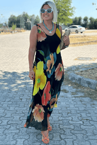 STELLA | FLORAL SILK CHIFFON MAXI DRESS