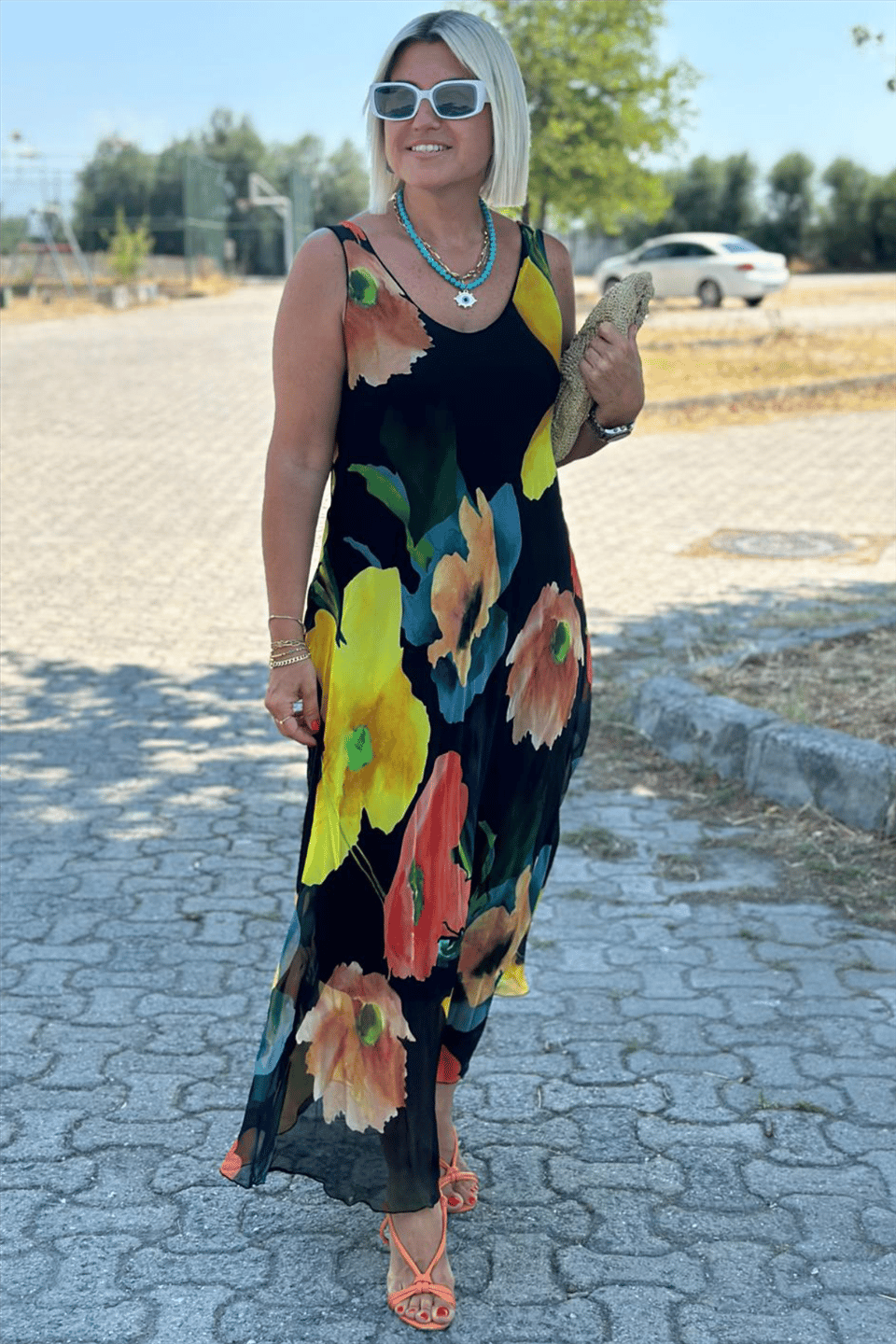 STELLA | FLORAL SILK CHIFFON MAXI DRESS