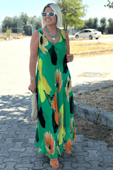 STELLA | FLORAL SILK CHIFFON MAXI DRESS