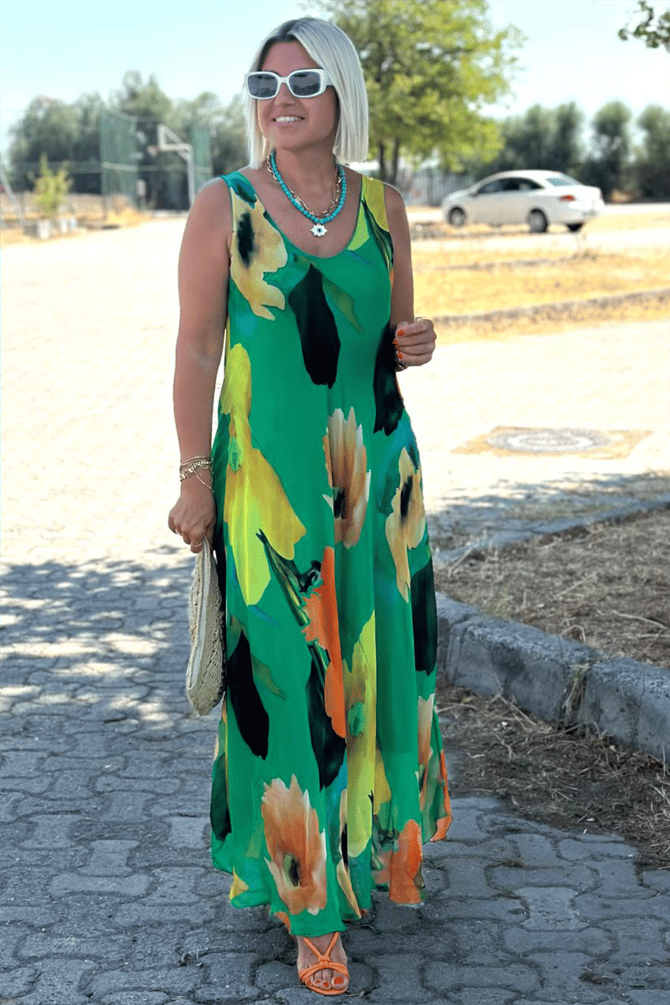 STELLA | FLORAL SILK CHIFFON MAXI DRESS