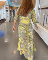 NETTIE | ELEGANT V-NECK MAXI DRESS