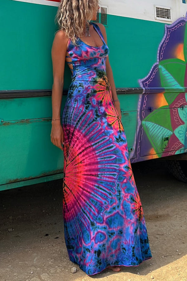 GEORGINA | FLATTERING TIE-DYE MAXI DRESS