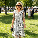EVELYN | ELEGANT FLORAL CHIFFON DRESS