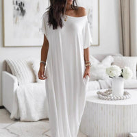 AMELIA | LIGHTWEIGHT MAXI DRESS WITH LONG SLEEVES AND POCKETS