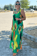 STELLA | FLORAL SILK CHIFFON MAXI DRESS