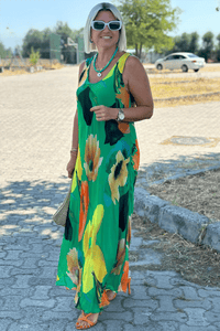 STELLA | FLORAL SILK CHIFFON MAXI DRESS