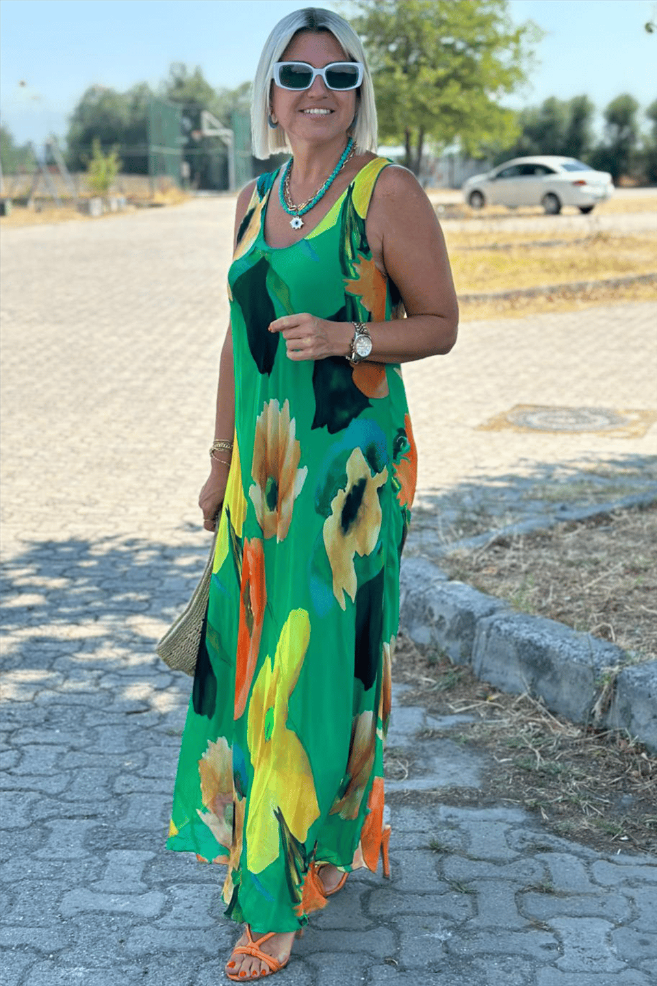 STELLA | FLORAL SILK CHIFFON MAXI DRESS