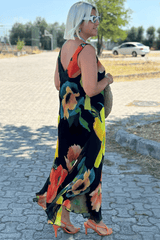 STELLA | FLORAL SILK CHIFFON MAXI DRESS