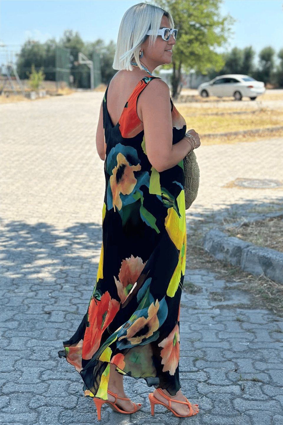 STELLA | FLORAL SILK CHIFFON MAXI DRESS