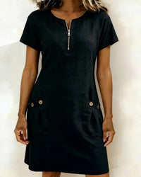 SANDRA | ELEGANT MIDI DRESS WITH ZIP