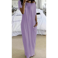 AMELIA | LIGHTWEIGHT MAXI DRESS WITH LONG SLEEVES AND POCKETS
