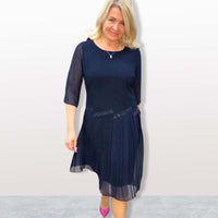HARRIET | ELEGANT PLEATED MIDI DRESS