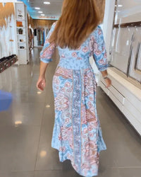 NETTIE | ELEGANT V-NECK MAXI DRESS