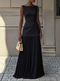 LOUISE | ELEGANT PLEATED MAXI DRESS