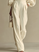 URSULA | RIBBED TWO PIECE SET WITH WIDE-LEG TROUSERS
