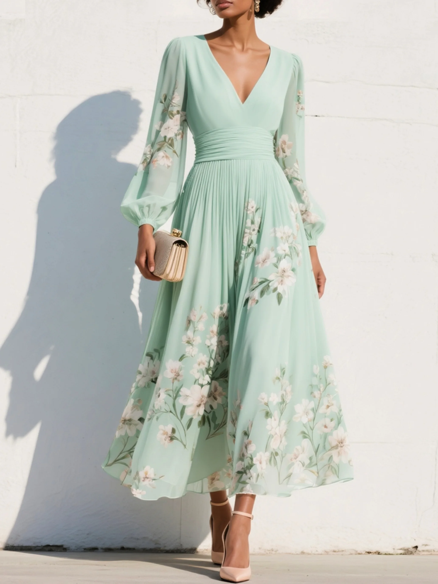 ANGELA | ELEGANT FLORAL MAXI DRESS