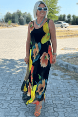 STELLA | FLORAL SILK CHIFFON MAXI DRESS