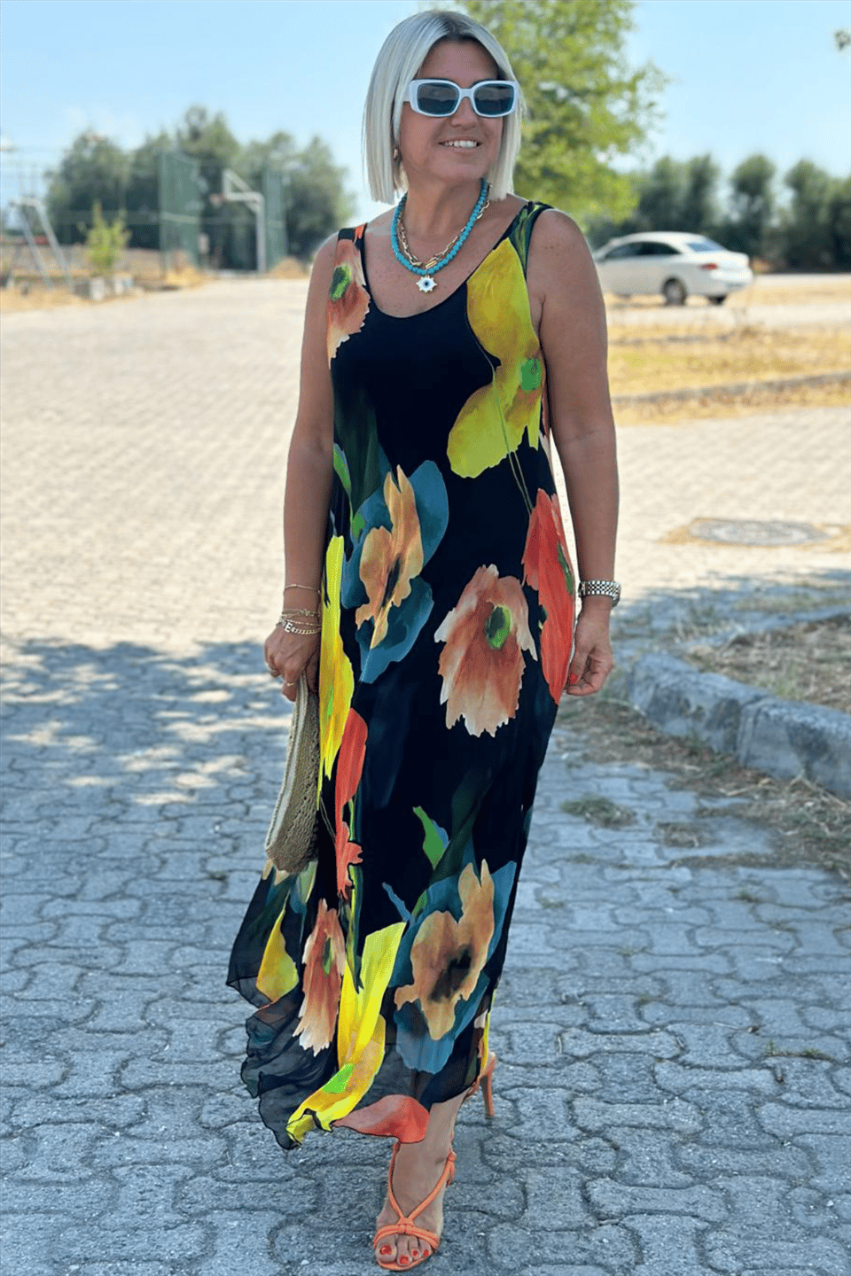 STELLA | FLORAL SILK CHIFFON MAXI DRESS