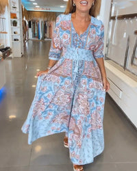 NETTIE | ELEGANT V-NECK MAXI DRESS