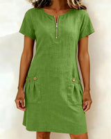 SANDRA | ELEGANT MIDI DRESS WITH ZIP