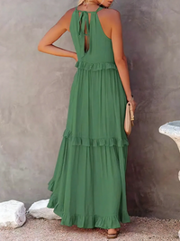ENYA | RUFFLE DETAIL MAXI DRESS