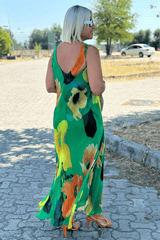 STELLA | FLORAL SILK CHIFFON MAXI DRESS