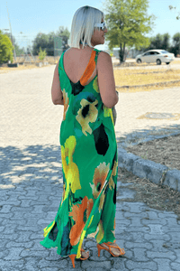 STELLA | FLORAL SILK CHIFFON MAXI DRESS