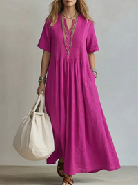 OLIVIA | RELAXED PLEATED MAXI DRESS