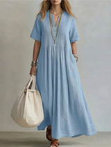 OLIVIA | RELAXED PLEATED MAXI DRESS