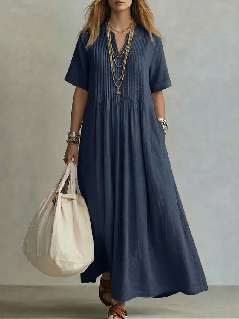 OLIVIA | RELAXED PLEATED MAXI DRESS