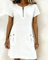 SANDRA | ELEGANT MIDI DRESS WITH ZIP