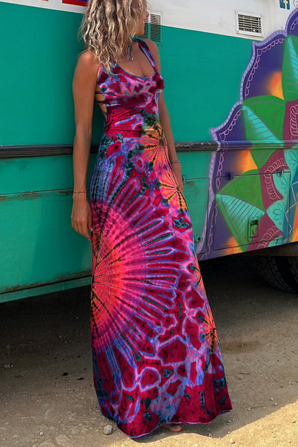 GEORGINA | FLATTERING TIE-DYE MAXI DRESS