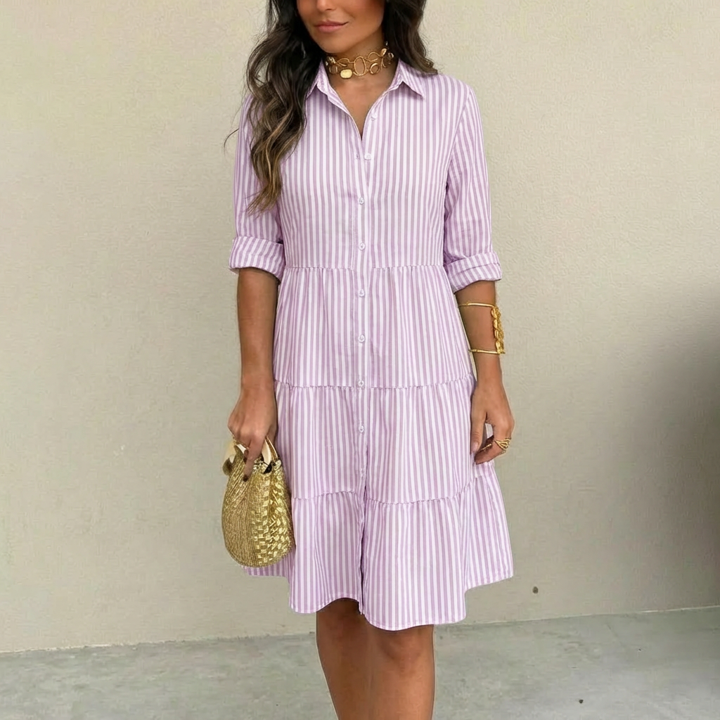 SANDRA | BREEZY STRIPED BUTTON-DOWN DRESS