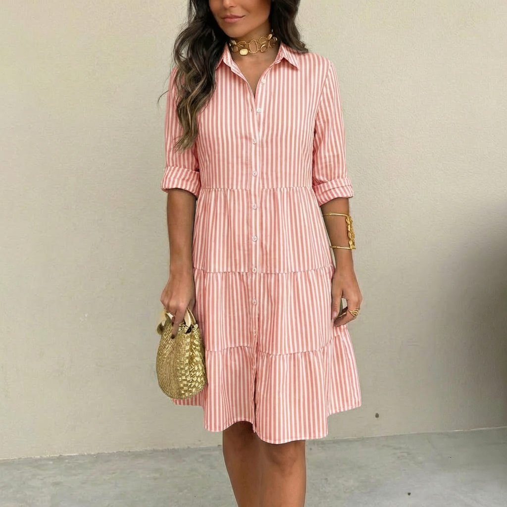 SANDRA | BREEZY STRIPED BUTTON-DOWN DRESS