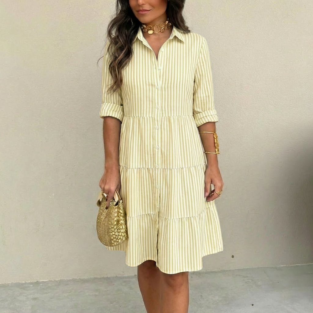 SANDRA | BREEZY STRIPED BUTTON-DOWN DRESS