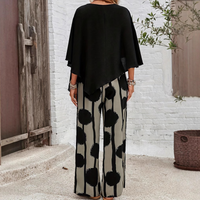 CHARLOTTE | TWO-PIECE PRINTED TROUSER SET WITH THREE-QUARTER SLEEVE TOP