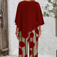 CHARLOTTE | TWO-PIECE PRINTED TROUSER SET WITH THREE-QUARTER SLEEVE TOP
