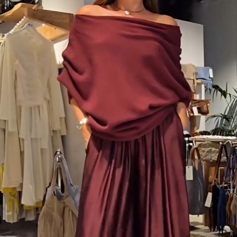 ROWENA | CHIC OFF-SHOULDER TWO PIECE LOUNGE SET
