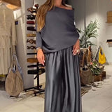 ROWENA | CHIC OFF-SHOULDER TWO PIECE LOUNGE SET