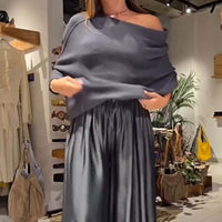 ROWENA | CHIC OFF-SHOULDER TWO PIECE LOUNGE SET