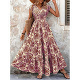 DIANA | FLORAL PRINT V-NECK MAXI DRESS