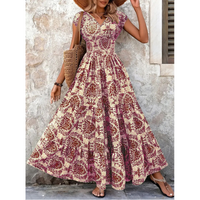 DIANA | FLORAL PRINT V-NECK MAXI DRESS
