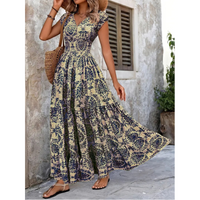 DIANA | FLORAL PRINT V-NECK MAXI DRESS