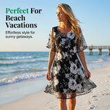 EVELYN | ELEGANT FLORAL CHIFFON DRESS